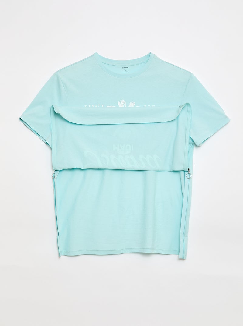 T-shirt van jersey - So Easy Blauw - Kiabi