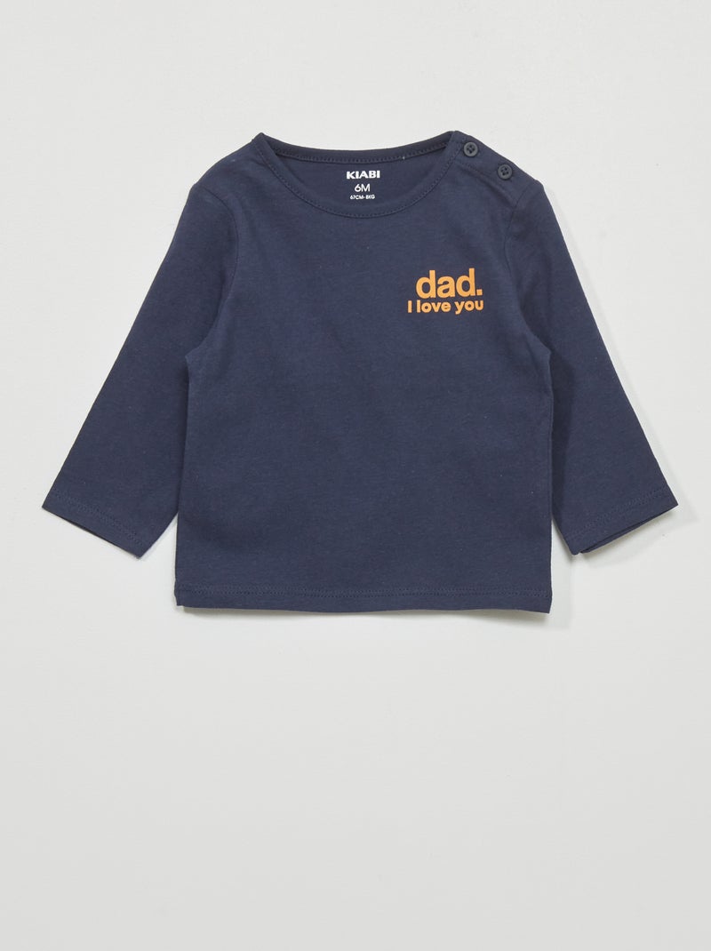 T-shirt van jersey BLAUW - Kiabi
