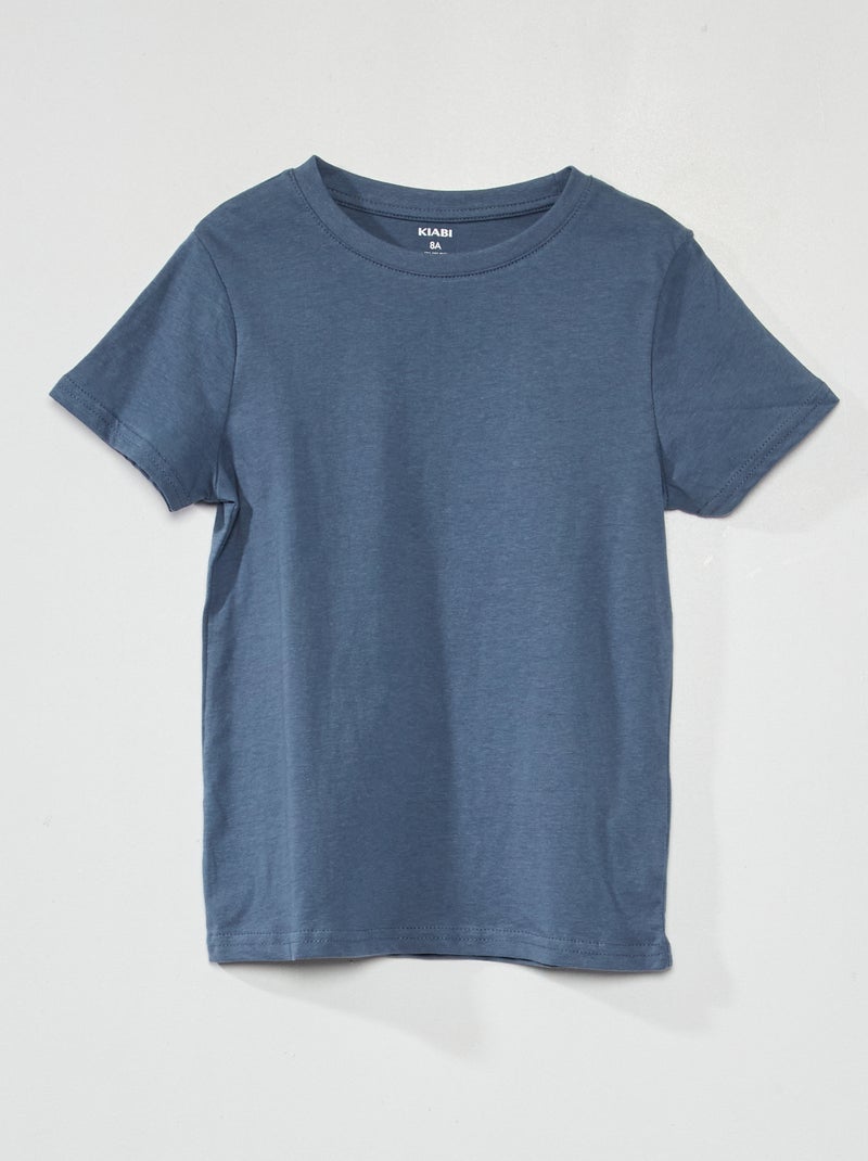 T-shirt van jersey BLAUW - Kiabi