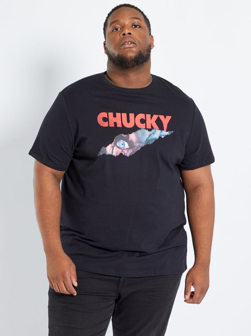 T-shirt van jersey 'Chucky' ZWART - Kiabi