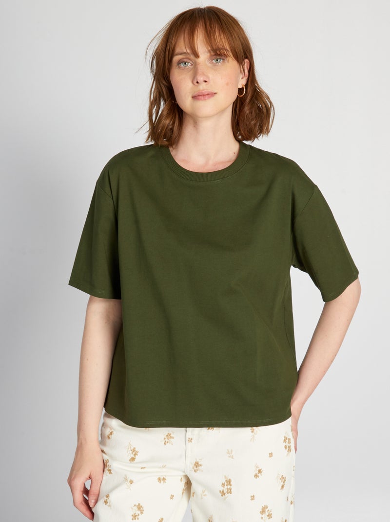 T-shirt van jersey GROEN - Kiabi