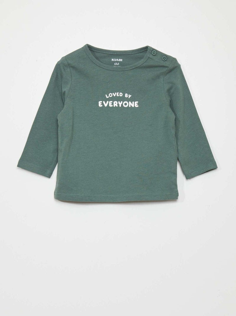 T-shirt van jersey GROEN - Kiabi