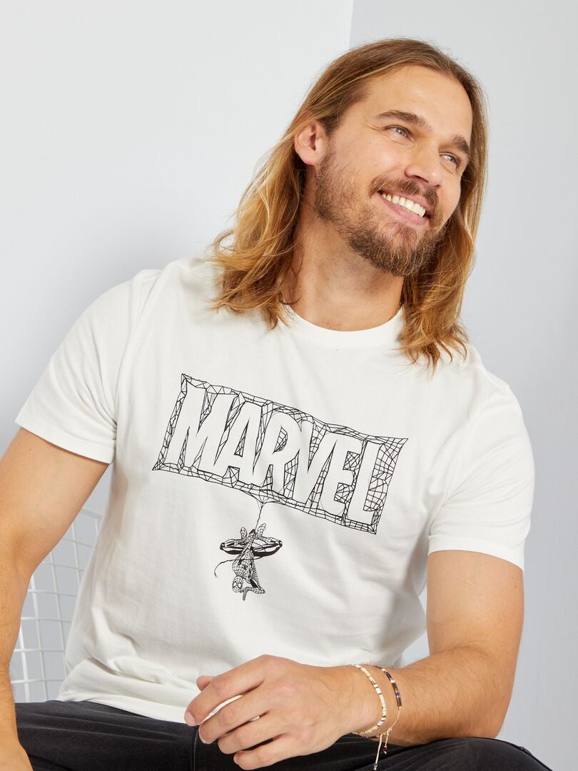 T-shirt van jersey 'Marvel' 'Spider-Man' WIT - Kiabi