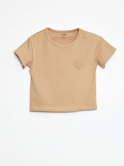 T-shirt van jersey met drukknoopsluiting op de schouder - Kiabi