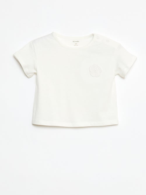 T-shirt van jersey met drukknoopsluiting op de schouder - Kiabi