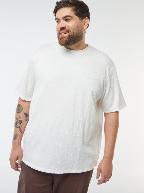 T-shirt van jersey met geborduurd all-over motiefje - Kiabi