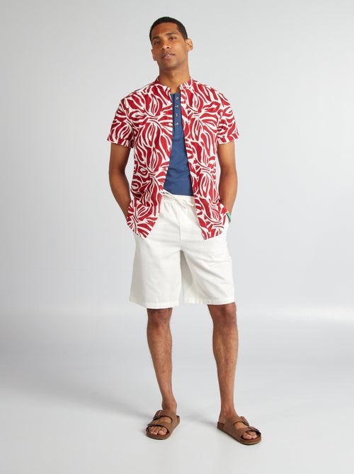 T-shirt van jersey met henleykraag - Kiabi