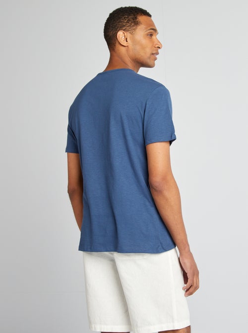 T-shirt van jersey met henleykraag - Kiabi