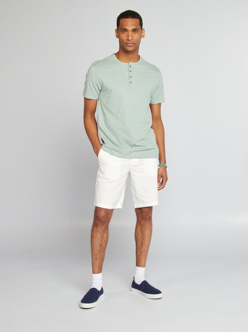 T-shirt van jersey met henleykraag - Kiabi