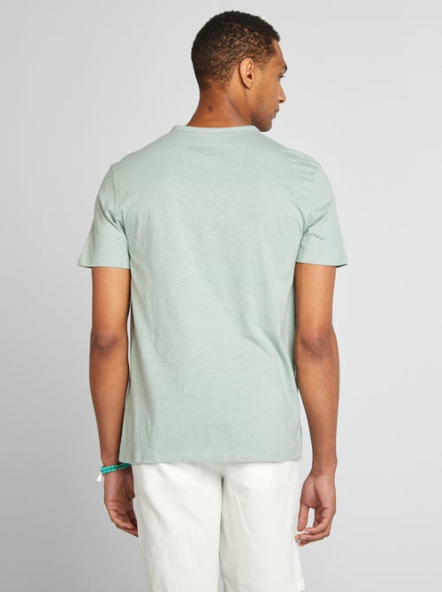 T-shirt van jersey met henleykraag - Kiabi