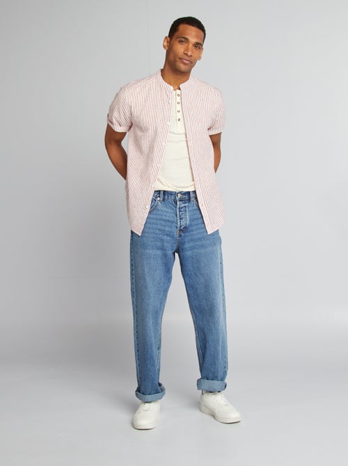 T-shirt van jersey met henleykraag - Kiabi