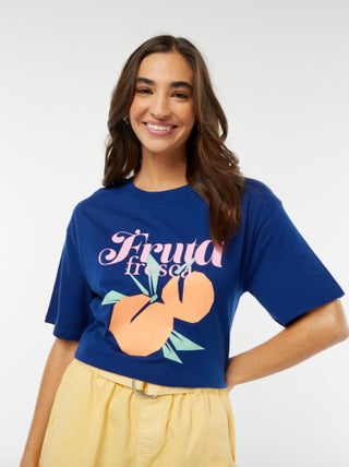 T-shirt van jersey met korte mouw en print