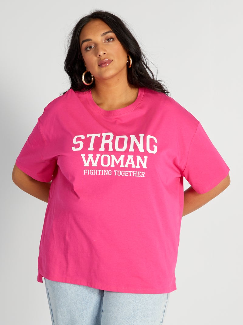 T-shirt van jersey met korte mouw ROSE - Kiabi