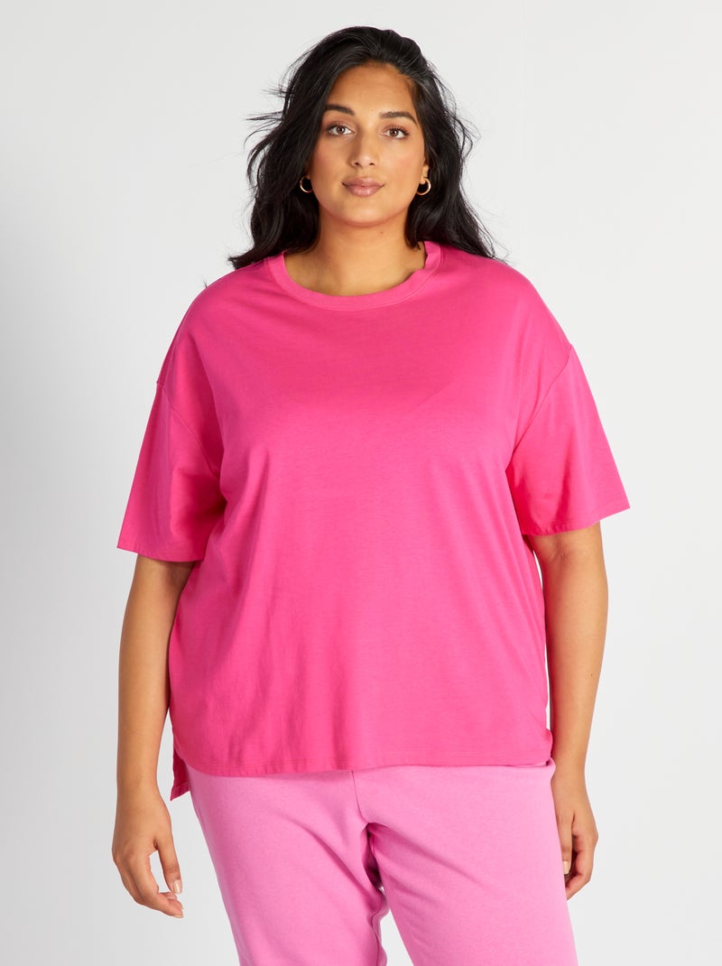 T-shirt van jersey met korte mouw ROSE - Kiabi