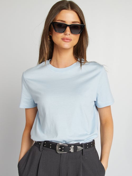 T-shirt van jersey met korte mouwen - Kiabi