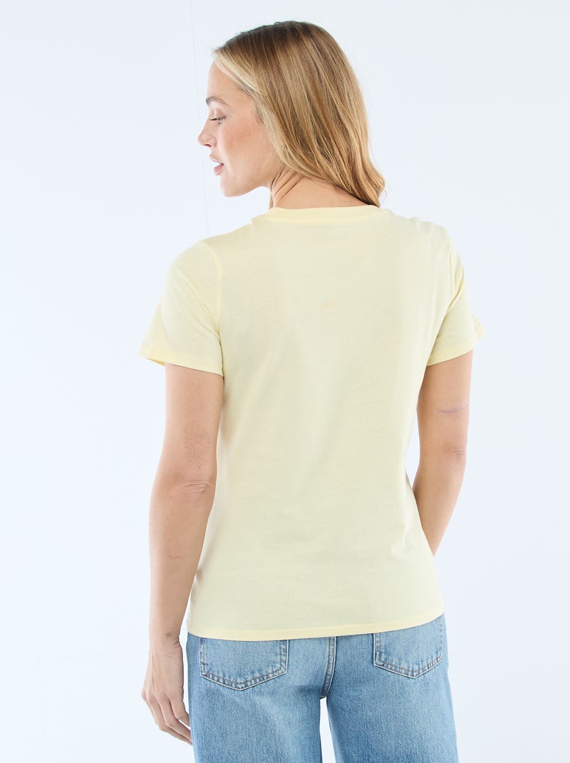 T-shirt van jersey met korte mouwen Geel - Kiabi