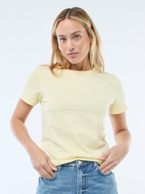 T-shirt van jersey met korte mouwen - Kiabi