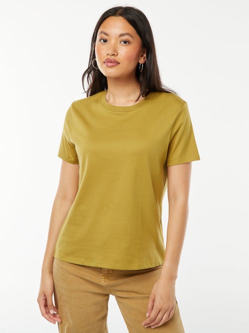 T-shirt van jersey met korte mouwen - Kiabi