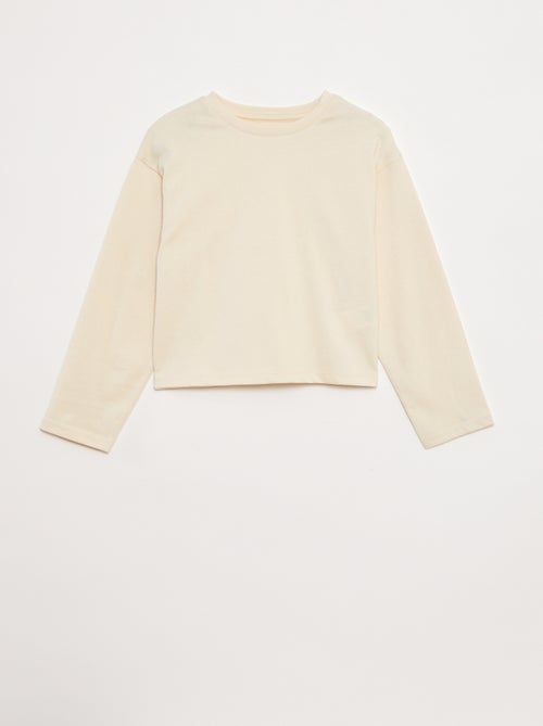 T-shirt van jersey met lange mouw - Kiabi