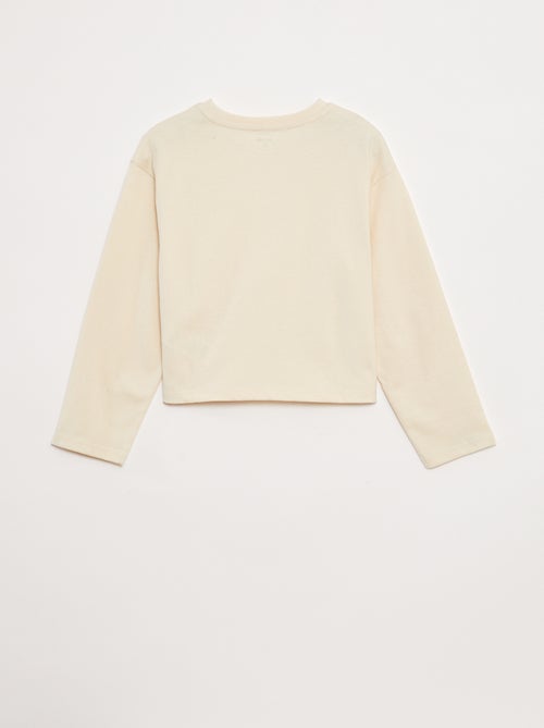 T-shirt van jersey met lange mouw - Kiabi