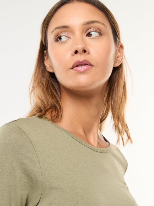 T-shirt van jersey met lange mouw - Kiabi