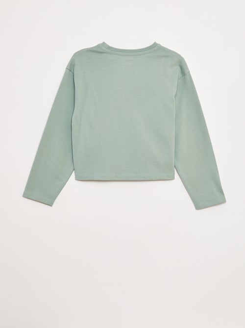 T-shirt van jersey met lange mouw - Kiabi