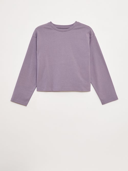 T-shirt van jersey met lange mouw - Kiabi