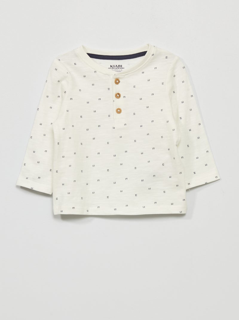 T-shirt van jersey met lange mouw WIT - Kiabi