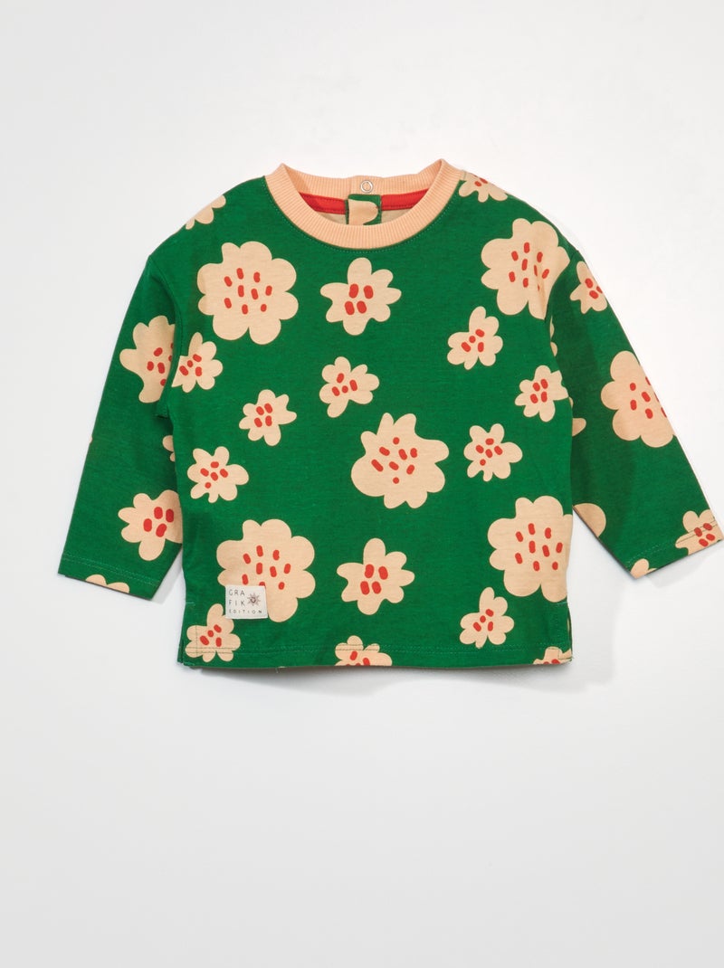 T-shirt van jersey met lange mouw WIT - Kiabi