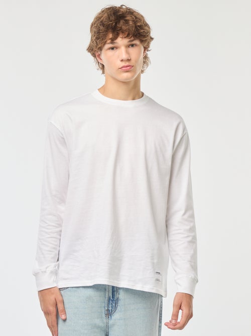 T-shirt van jersey met lange mouw - Kiabi