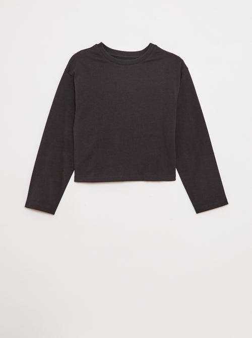T-shirt van jersey met lange mouw - Kiabi
