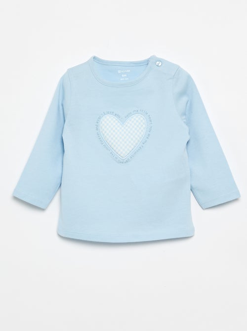 T-shirt van jersey met lange mouwen - Kiabi