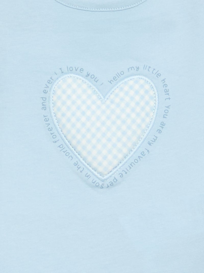 T-shirt van jersey met lange mouwen Blauw - Kiabi