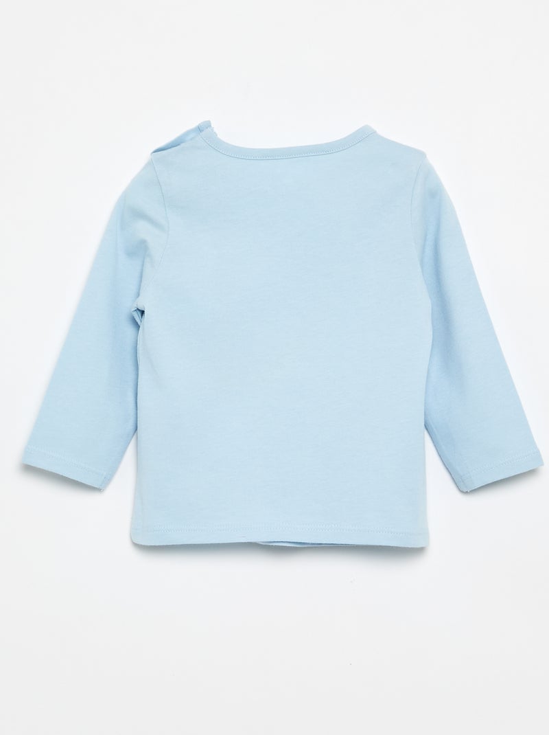 T-shirt van jersey met lange mouwen Blauw - Kiabi