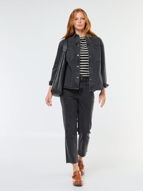 T-shirt van jersey met lange mouwen en gestreept motief - Kiabi