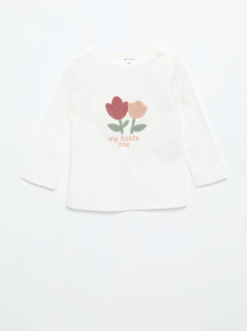 T-shirt van jersey met lange mouwen - Kiabi