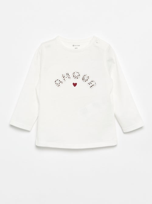 T-shirt van jersey met lange mouwen - Kiabi