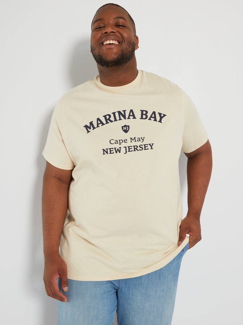 T-shirt van jersey met print BIEGE - Kiabi