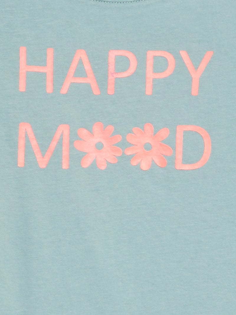 T-shirt van jersey met print BLAUW - Kiabi