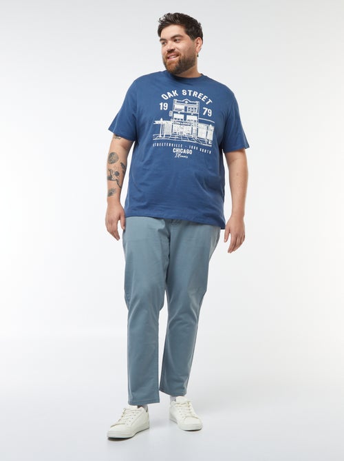 T-shirt van jersey met print en korte mouw - Kiabi