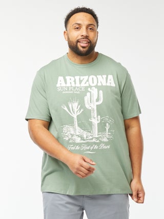 T-shirt van jersey met print en korte mouw