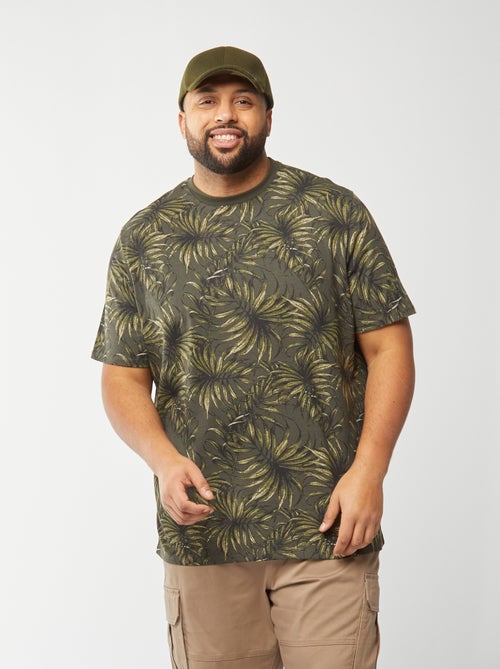 T-shirt van jersey met print en korte mouw - Kiabi
