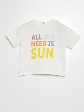T-shirt van jersey met print en korte mouw