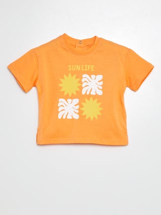 T-shirt van jersey met print en korte mouw
