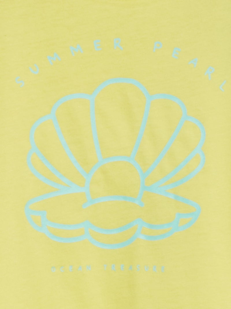 T-shirt van jersey met print GEEL - Kiabi