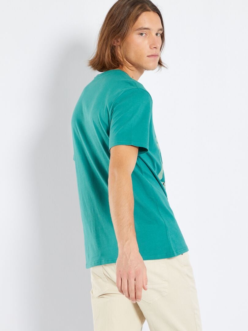 T-shirt van jersey met print GROEN - Kiabi