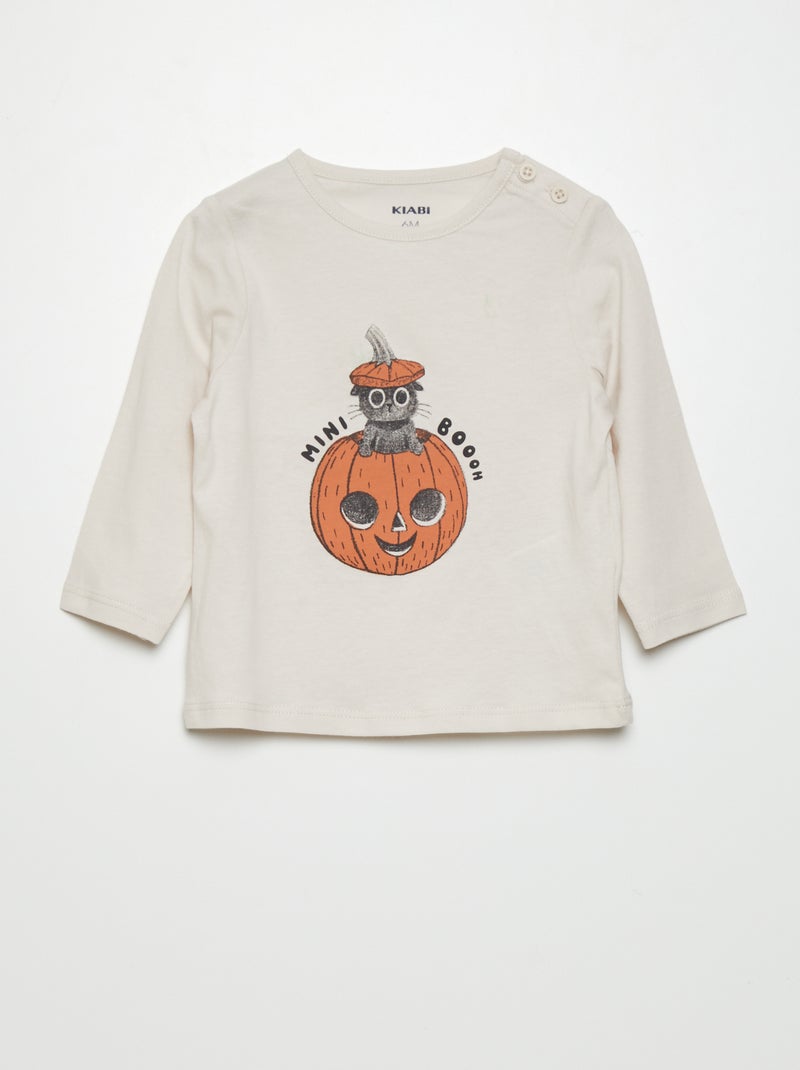 T-shirt van jersey met print WIT - Kiabi