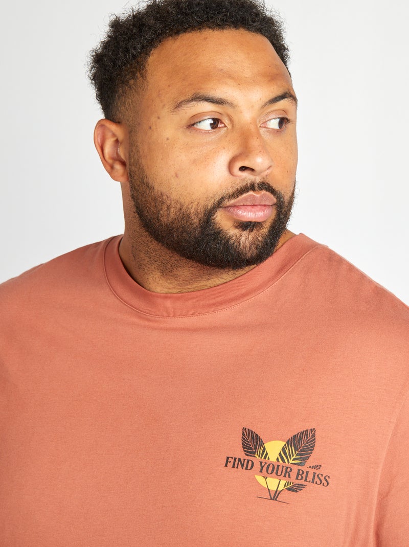 T-shirt van jersey met ronde hals en print ROSE - Kiabi