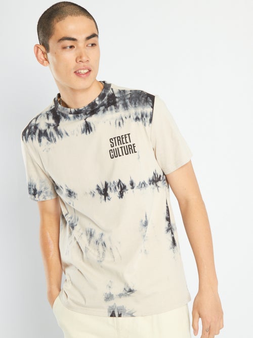 T-shirt van jersey met tie-dyemotief - Kiabi