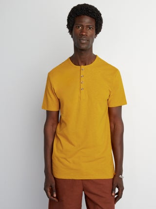 T-shirt van jersey met tuniekhals